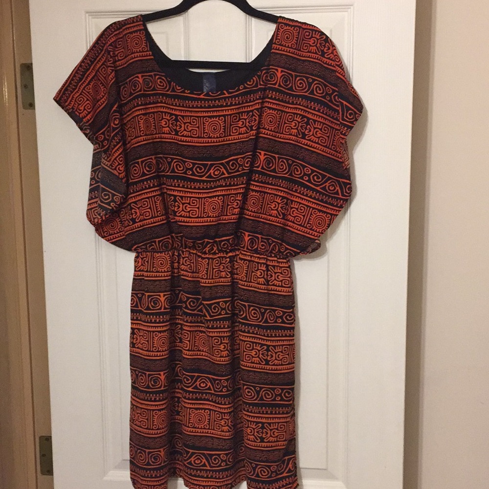 Lovely orange and black dress